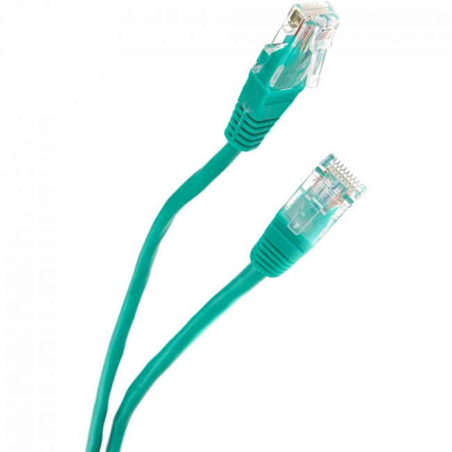 Патчкорд литой "Telecom" UTP кат.5е 20,0м зеленый VCOM NA102-G-20M