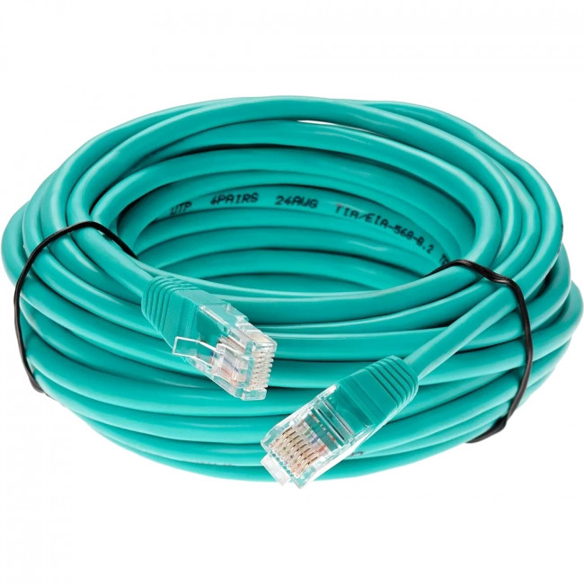 Патчкорд литой "Telecom" UTP кат.5е 20,0м зеленый VCOM NA102-G-20M