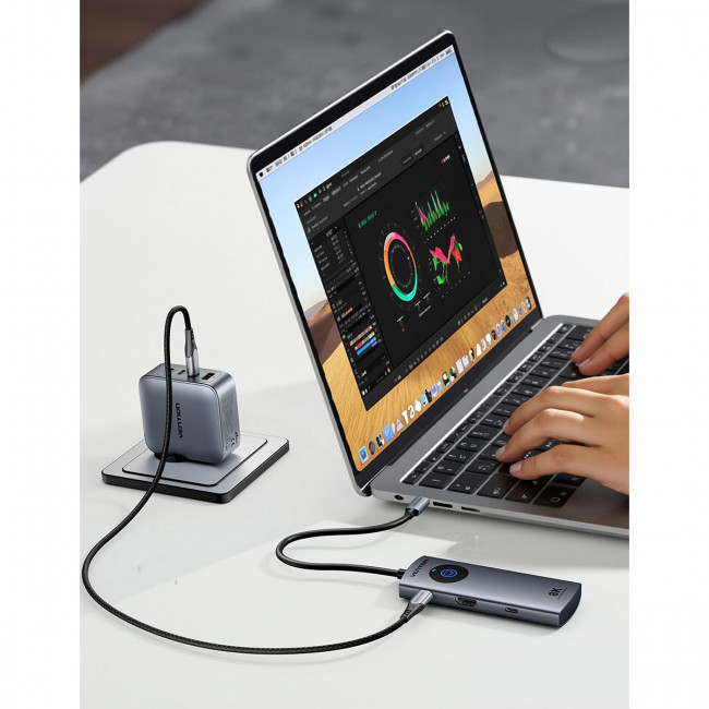 Мультифункциональный хаб Vention USB-C 5 в 1 HDMI 8K Vention TQXHB — для бизнеса и офиса Мультифункциональный хаб Vention USB-C 5 в 1 HDMI 8K Vention TQXHB — для бизнеса и офиса