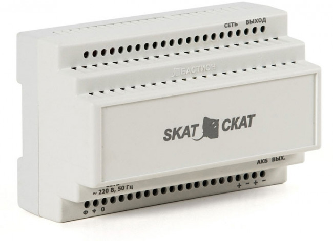 586 SKAT-12-6,0 DIN источник питания 12В 6А пластиковый корпус под DIN рейку 35 мм Бастион SKAT-12-6.0-DIN