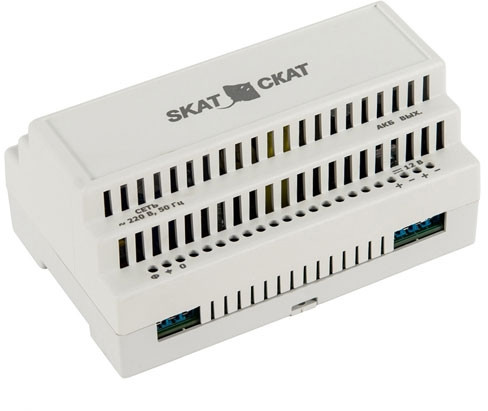 586 SKAT-12-6,0 DIN источник питания 12В 6А пластиковый корпус под DIN рейку 35 мм Бастион SKAT-12-6.0-DIN