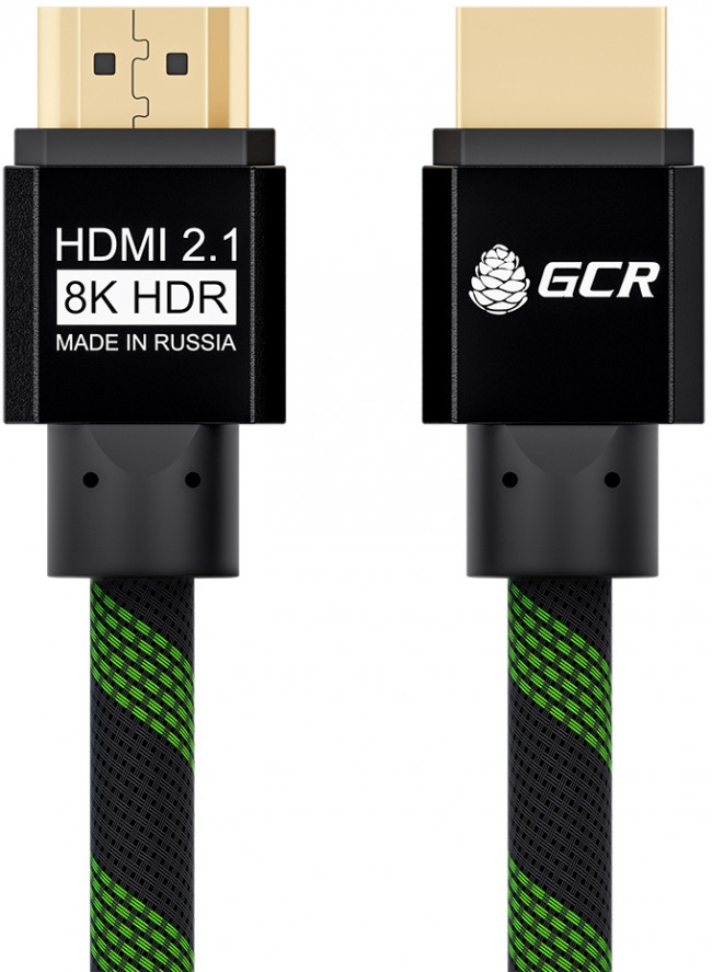 Greenconnect Кабель HDMI 2.1, 8K 60Hz, 4K 144Hz, 1.0m , динамический HDR 4:4:4, Ultra HD, 48.0 Гбит/с, тройное экранирование, ферритовые фильтры, GCR-51833 Greenconnect HDMI (m) - HDMI (m) 1м