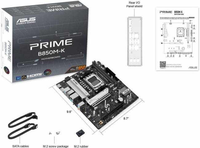 Материнская плата ASUS PRIME B850M-K — для бизнеса и офиса