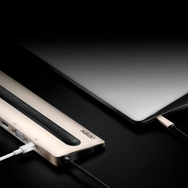 Многопортовая док-станция с портом USB-C и функцией сквозной передачи питания (Power Pass-Through) ATEN UH3237