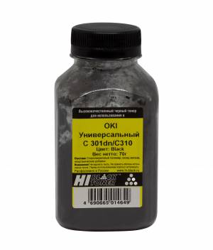 Тонер Hi-Black Универсальный для Oki С301dn/C310, Bk, 70 г, банка