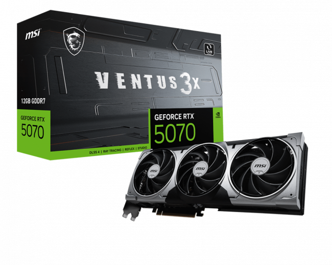 Видеокарта MSI GeForce RTX 5070 12G VENTUS 3X — для бизнеса и офиса Видеокарта MSI GeForce RTX 5070 12G VENTUS 3X — для бизнеса и офиса