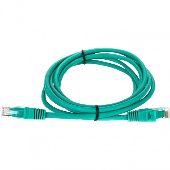 Патчкорд литой "Telecom" UTP кат.5е 2,0м зеленый VCOM NA102-G-2M