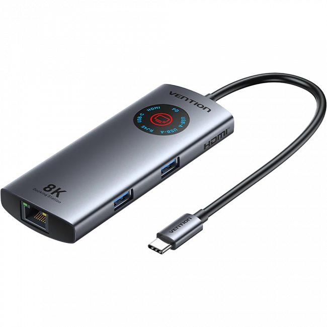 Мультифункциональный хаб Vention USB-C 6 в 1 HDMI 8K Vention TQZHB — для бизнеса и офиса Мультифункциональный хаб Vention USB-C 6 в 1 HDMI 8K Vention TQZHB — для бизнеса и офиса