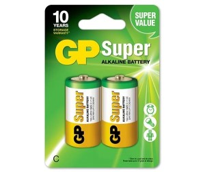Алкалиновые батарейки GP Super Alkaline 14А типоразмера C - 2 шт. на блистере GP Super Alkaline 14А типоразмера C (4891199000010)