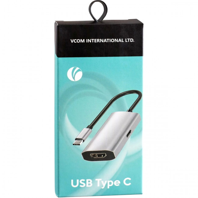 Aдаптер USB 3.1 Type-Cm --> HDMI A(f) , 4K@60Hz, PD charging, Alum Shell, VCOM <CU452A> Переходник VCOM USB Type-C M/HDMI F (CU452A)