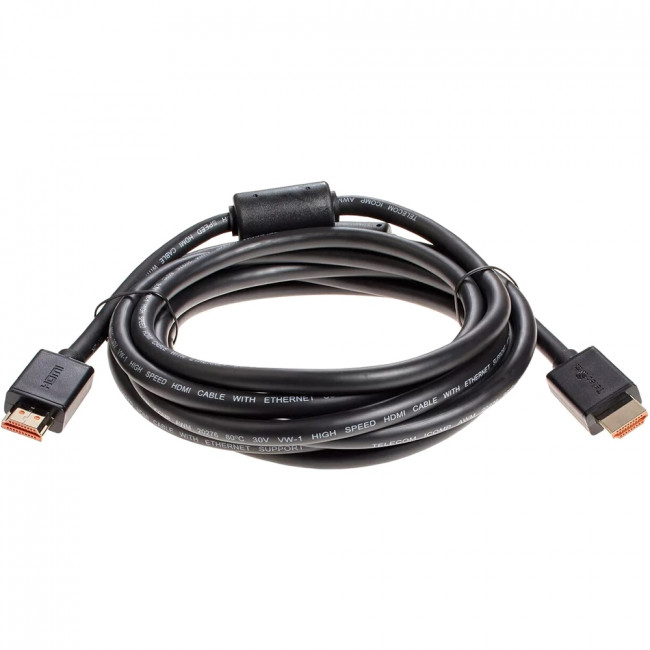 Кабель HDMI-19M --- HDMI-19M ver 2.0+3D/Ethernet ,3m, 2 фильтраTelecom <TCG215F-3M> Кабель Telecom HDMI (m)/HDMI (m) - 3 м (TCG215F-3M)