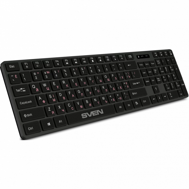 Беспроводная клавиатура SVEN KB-E5300W графит (109 кл.+12Fn) Sven KB-E5300W (SV-021139) — для бизнеса и офиса
