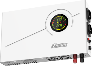 ИБП POWERMAN Smart 1000 INV, линейно-интерактивный,  1000ВА/600Вт, 140-275В,  2 евророзетки, внешняя батарея 12В от 45Ач до 200Ач (не входит в комплект поставки), ток заряда 13А, ЖК-дисплей, навесной, 410мм х 268мм х 70мм,  10.06 кг. Powerman Smart 1000 I