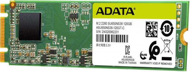 Твердотельный накопитель ADATA Ultimate SU650 ASU650NS38-120GT-C — для бизнеса и офиса