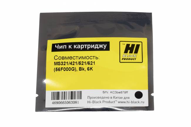 Чип Hi-Black к картриджу  Lexmark  MS321/421/521/621 (56F5000), Bk, 6K — для бизнеса и офиса