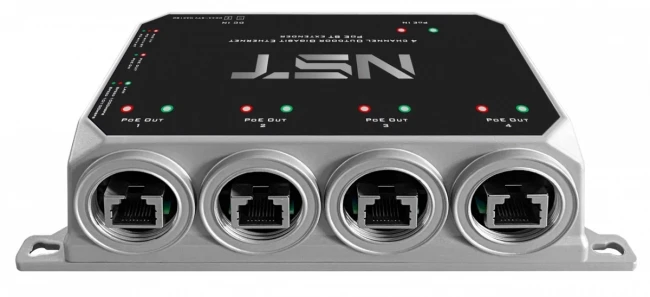 Уличный Ultra PoE удлинитель - коммутатор Gigabit Ethernet до 250м на 5 портов NST NS-EXSW-5GP/W — для бизнеса и офиса