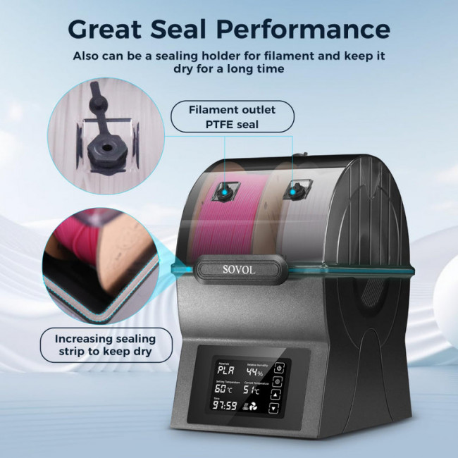 Сушилка филамента Sovol SH02 Sovol 6961136667939 — для бизнеса и офиса Сушилка филамента Sovol SH02 Sovol 6961136667939 — для бизнеса и офиса