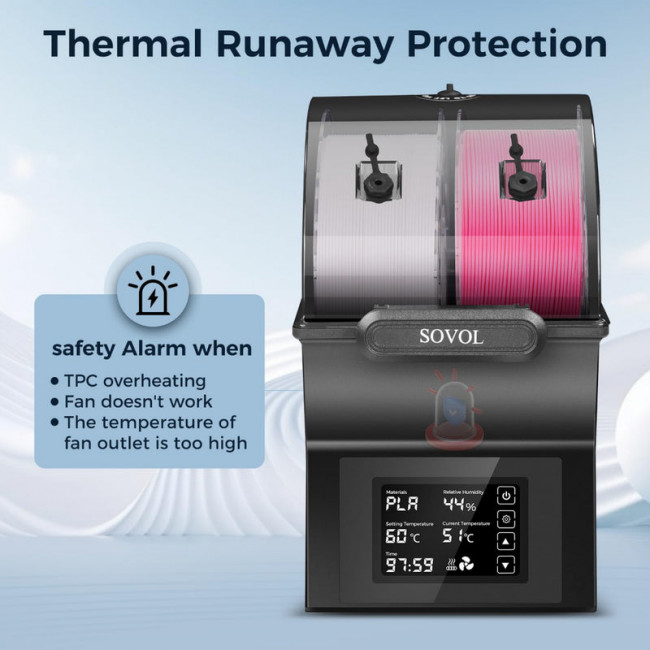 Сушилка филамента Sovol SH02 Sovol 6961136667939 — для бизнеса и офиса Сушилка филамента Sovol SH02 Sovol 6961136667939 — для бизнеса и офиса