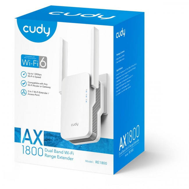 Усилитель Wi-Fi Cudy RE1800 — для бизнеса и офиса Усилитель Wi-Fi Cudy RE1800 — для бизнеса и офиса