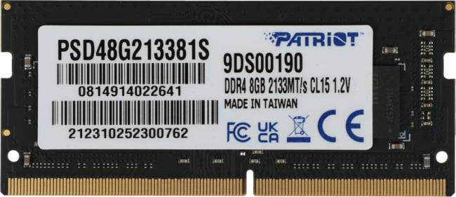 Память DDR4 8Gb 2133MHz Patriot PSD48G213381S — для бизнеса и офиса