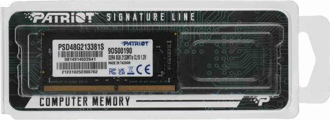 Память DDR4 8Gb 2133MHz Patriot PSD48G213381S — для бизнеса и офиса
