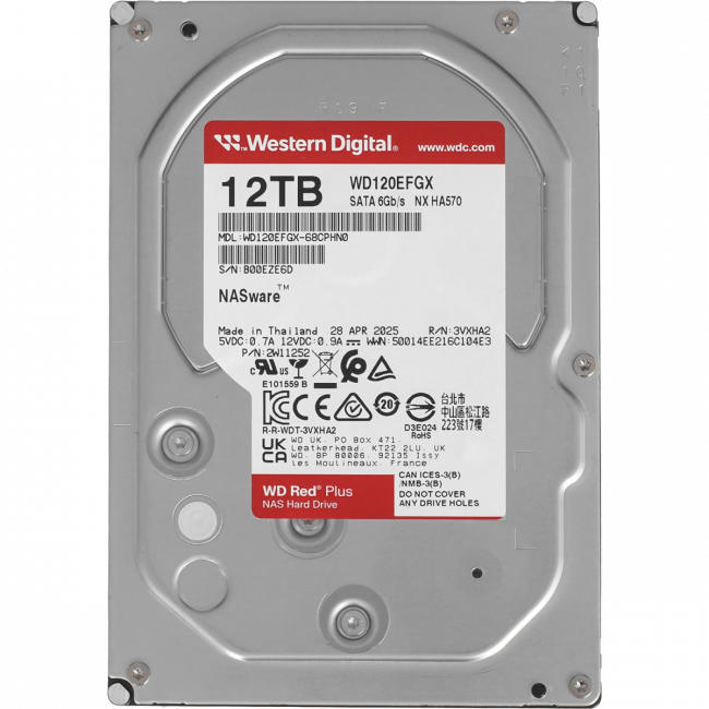 Жесткий диск WD Red Plus 12Tb (WD120EFGX) — для бизнеса и офиса