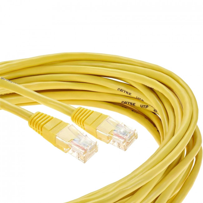 Патчкорд литой "Telecom" UTP кат.5е 10,0м желтый VCOM NA102-Y-10M — для бизнеса и офиса Патчкорд литой "Telecom" UTP кат.5е 10,0м желтый VCOM NA102-Y-10M — для бизнеса и офиса
