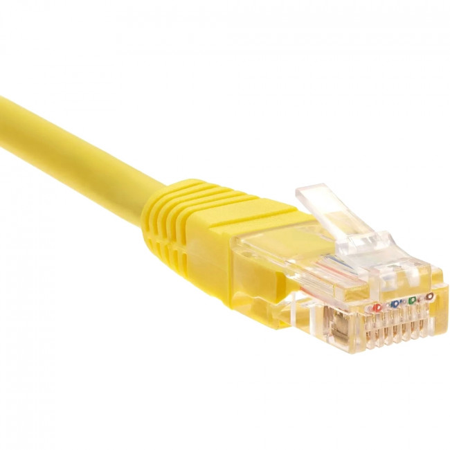 Патчкорд литой "Telecom" UTP кат.5е 10,0м желтый VCOM NA102-Y-10M — для бизнеса и офиса Патчкорд литой "Telecom" UTP кат.5е 10,0м желтый VCOM NA102-Y-10M — для бизнеса и офиса