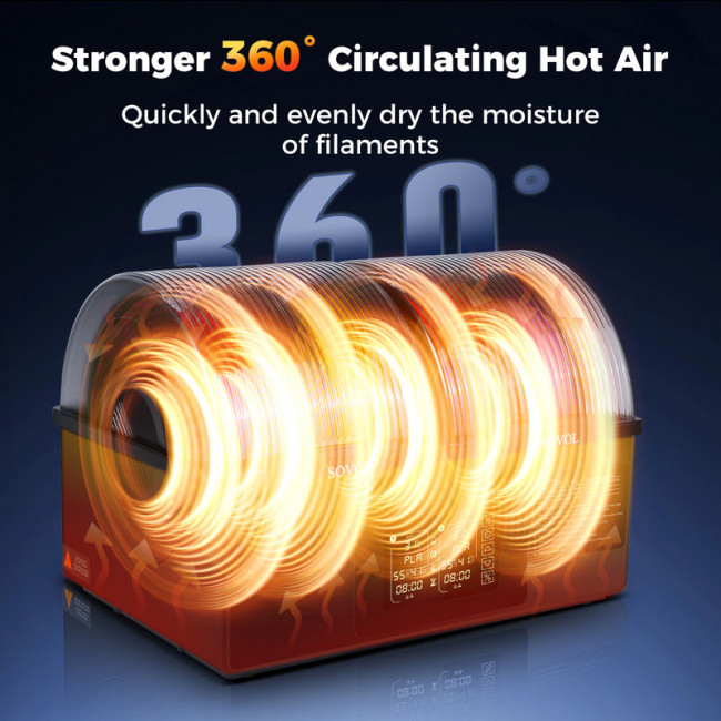 Сушилка филамента Sovol SH03 Sovol 6961136667946 — для бизнеса и офиса Сушилка филамента Sovol SH03 Sovol 6961136667946 — для бизнеса и офиса
