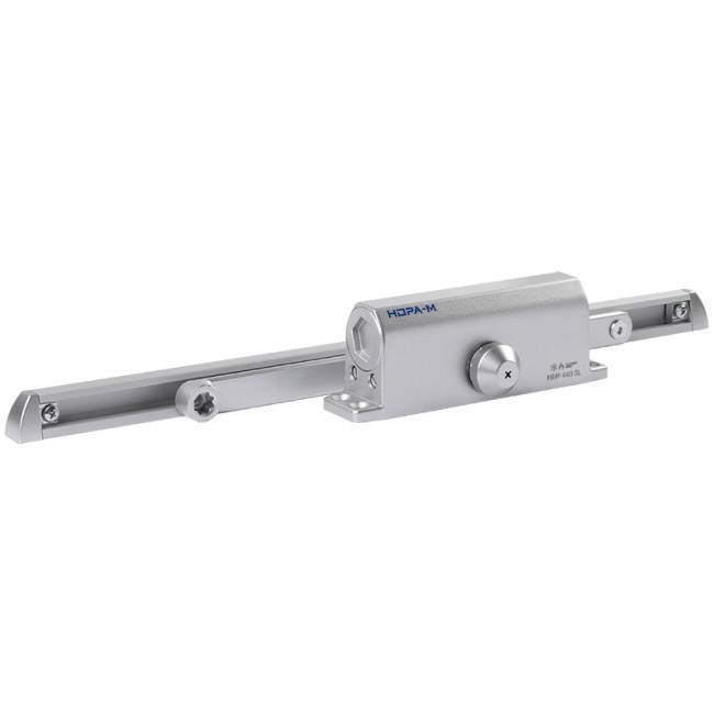 Доводчик дверной со скользящей тягой 440 Slider ISPARUS от 70 до 130 кг серебро — для бизнеса и офиса Доводчик дверной со скользящей тягой 440 Slider ISPARUS от 70 до 130 кг серебро — для бизнеса и офиса