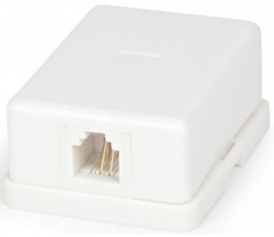 GCR Розетка телефонная на 1 порт RJ-11 6р4с, накладная, белая, GA-TLUS-022 Greenconnect GA-TLUS-022