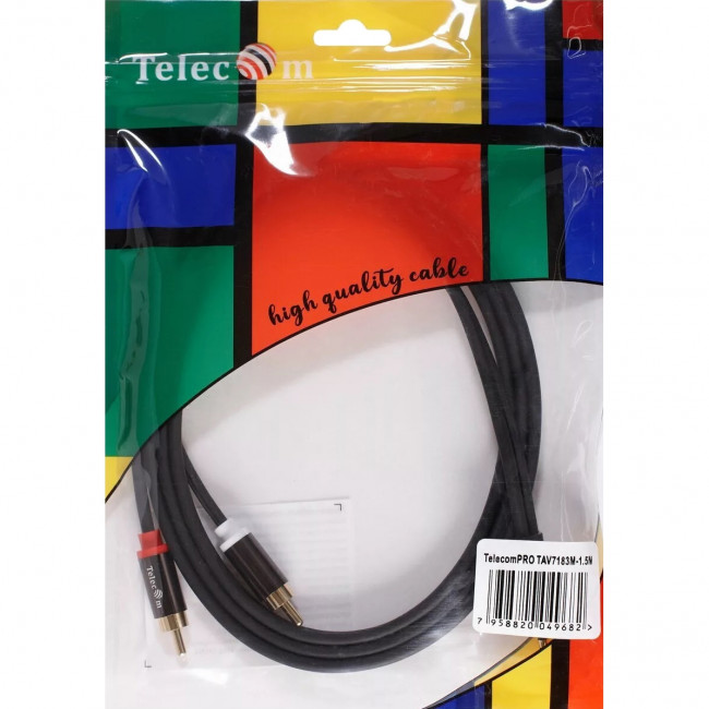 Кабель соединит 3.5 Jack (M) - 2xRCA (M), 3м Telecom PRO <TAV7183M-3M> Кабель-переходник Telecom 2 x RCA M/Jack 3.5 mm F (TAV7183M-3M)