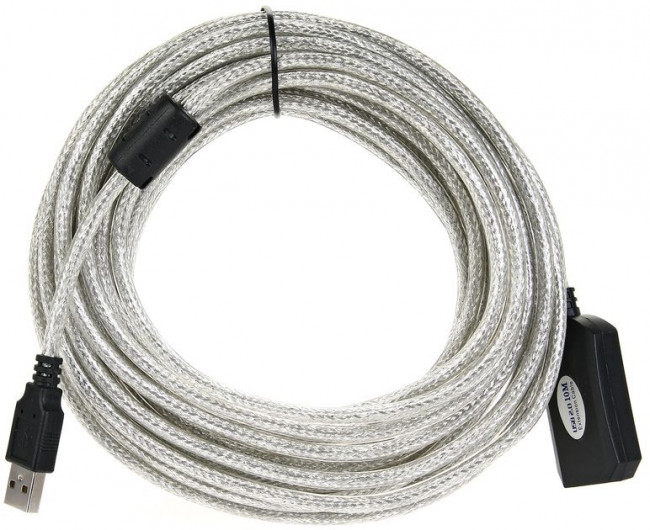 Кабель-адаптер USB2.0-repeater, удлинительный активный <Am-->Af> 10м VCOM <VUS7049-10M> VCOM USB 2.0 Type-AM - USB 2.0 Type-AF 10м — для бизнеса и офиса