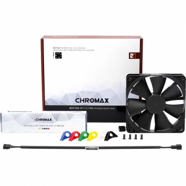 Кулер для корпуса Noctua NF-F12 PWM chromax.black.swap — для бизнеса и офиса