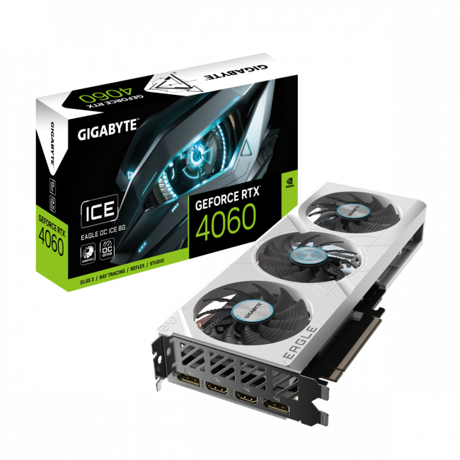 Видеокарта GIGABYTE GV-N4060EAGLEOC ICE-8GD Видеокарта GIGABYTE GV-N4060EAGLEOC ICE-8GD