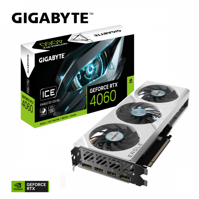 Видеокарта GIGABYTE GV-N4060EAGLEOC ICE-8GD Видеокарта GIGABYTE GV-N4060EAGLEOC ICE-8GD