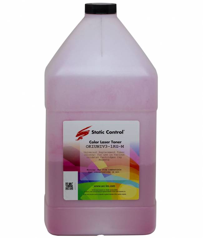 Тонер Static Control Универсальный для Oki C310/C3300/C610/C5500/C810/C8800, M, 1 кг, флакон — для бизнеса и офиса