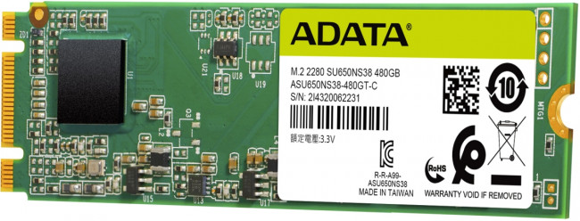 Твердотельный накопитель ADATA Ultimate SU650 ASU650NS38-480GT-C — для бизнеса и офиса