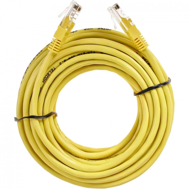 Патчкорд литой "Telecom" UTP кат.5е 15,0м желтый VCOM NA102-Y-15M