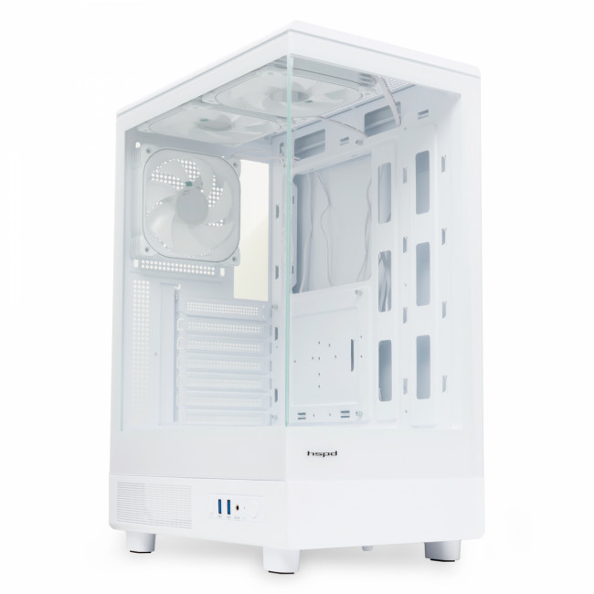 Корпус без блока питания HSPD F510-TGWH-ARGB — для бизнеса и офиса Корпус без блока питания HSPD F510-TGWH-ARGB — для бизнеса и офиса