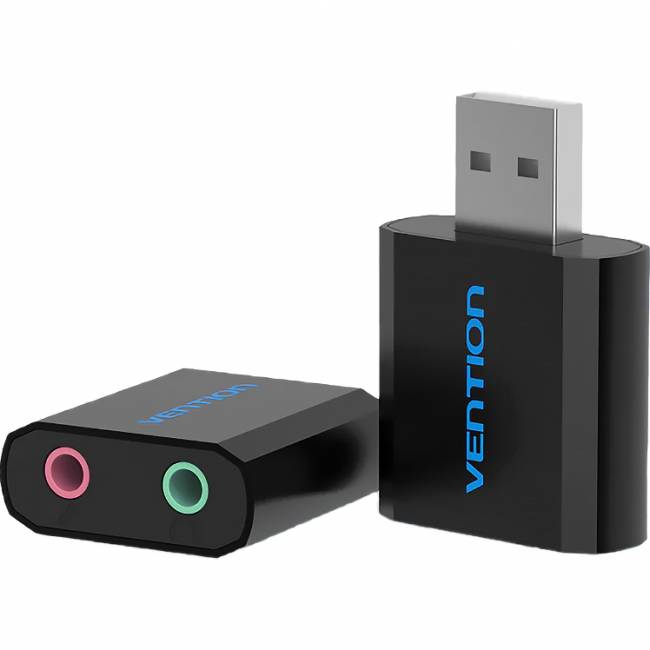 Внешняя звуковая карта Vention USB Черная Vention VAB-S17-B — для бизнеса и офиса Внешняя звуковая карта Vention USB Черная Vention VAB-S17-B — для бизнеса и офиса