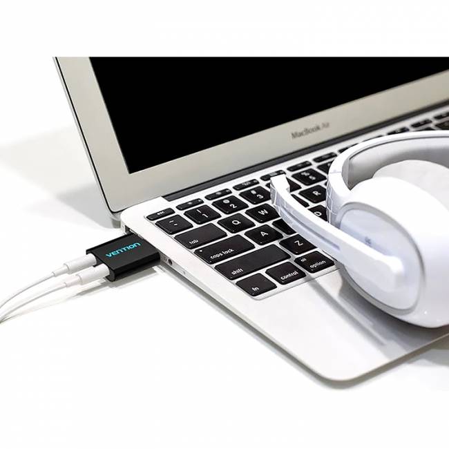 Внешняя звуковая карта Vention USB Черная Vention VAB-S17-B — для бизнеса и офиса Внешняя звуковая карта Vention USB Черная Vention VAB-S17-B — для бизнеса и офиса