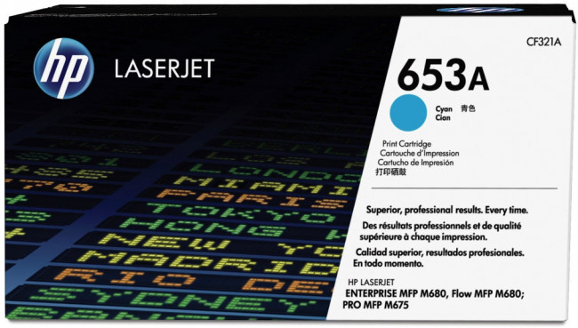 Тонер-картридж HP 653A Cyan LaserJet Print Cartridge (CF321A) — для бизнеса и офиса Тонер-картридж HP 653A Cyan LaserJet Print Cartridge (CF321A) — для бизнеса и офиса