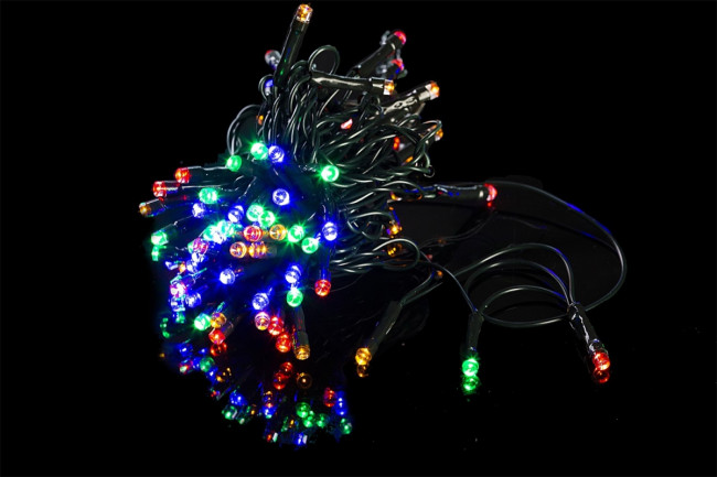 Гирлянда Гирлянда 200LED 220V, 8 режимов, 20 м, нить, разноцветная