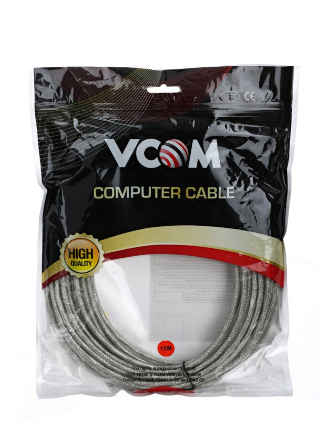 Кабель-адаптер USB2.0-repeater, удлинительный активный <Am-->Af> 15м VCOM <VUS7049-15M> VCOM USB 2.0 Type-AM - USB 2.0 Type-AF 15м