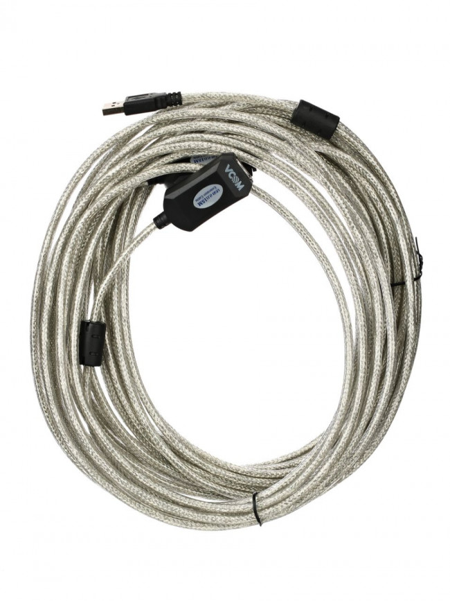 Кабель-адаптер USB2.0-repeater, удлинительный активный <Am-->Af> 15м VCOM <VUS7049-15M> VCOM USB 2.0 Type-AM - USB 2.0 Type-AF 15м