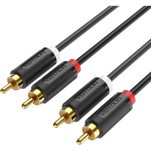 Кабель Vention аудио 2RCA M/2RCA M - 3м Чёрный Кабель Vention 2RCA(m)/2RCA(m) - 3 м (BCMBI)