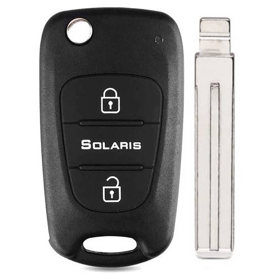 Корпус выкидного ключа HYUNDAI SOLARIS 3 кнопки KIA7 TOY48, с лого — для бизнеса и офиса Корпус выкидного ключа HYUNDAI SOLARIS 3 кнопки KIA7 TOY48, с лого — для бизнеса и офиса