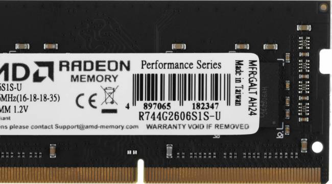 Память DDR4 4Gb 2666MHz AMD R744G2606S1S-U — для бизнеса и офиса