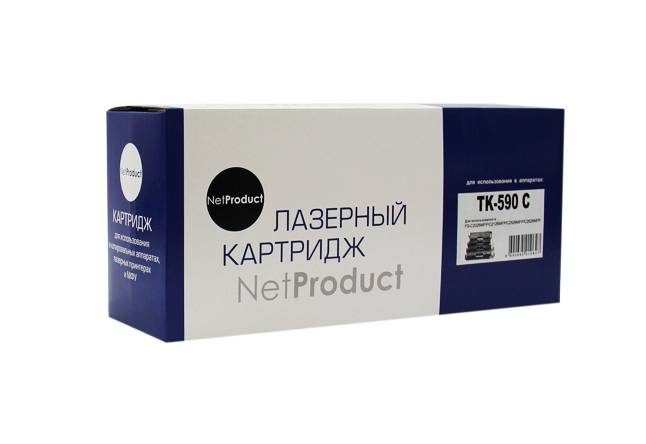 Тонер-картридж NetProduct (N-TK-590C) для Kyocera FS-C5250DN/C2626MFP, C, 5K — для бизнеса и офиса